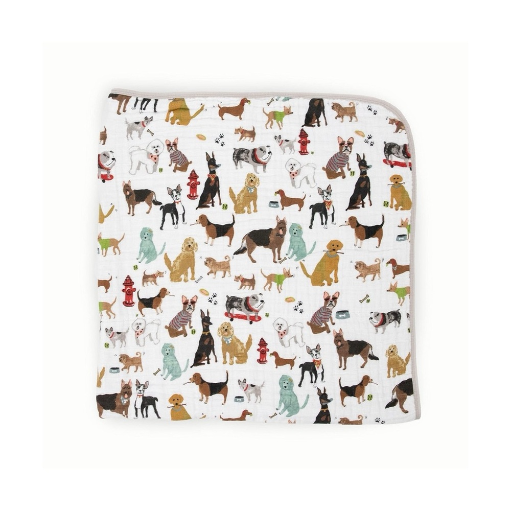 Little Unicorn Muslin Dog Pattern Crib Sheets